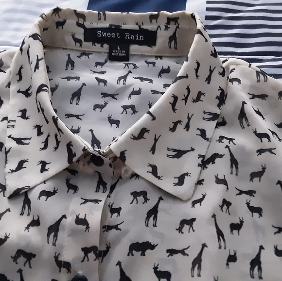 Elegant woman blouse, Long sleeves, 100% Polyester, Animal Print - Picture 4 of 5